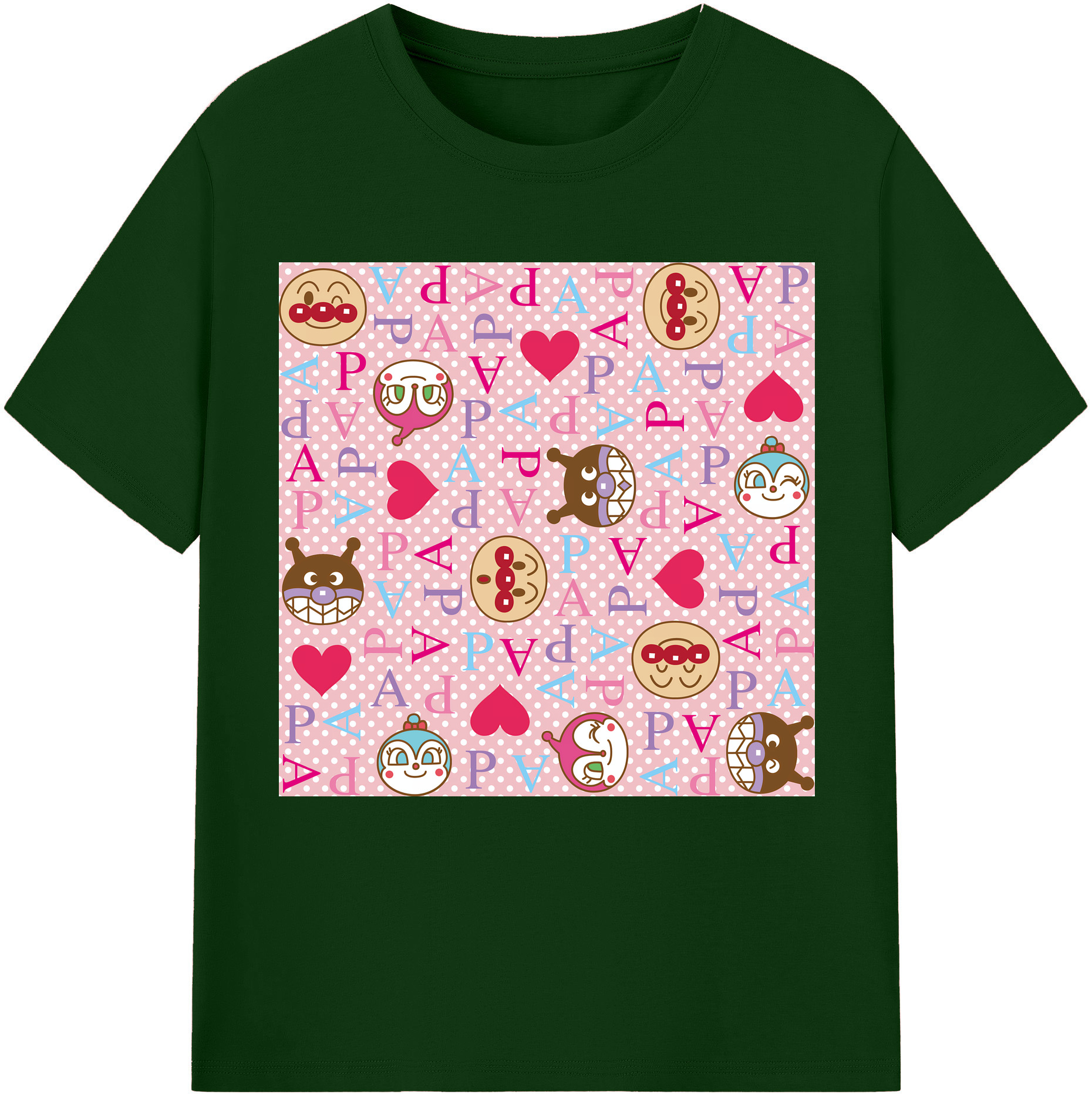 （画像用） アンパンマン Anpanman 綿100％半袖Tシャツ（フロントプリント）